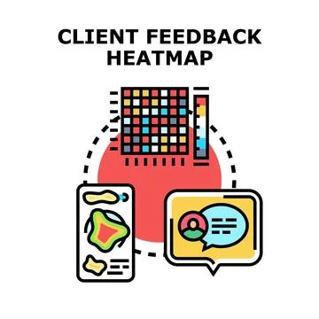 Client feedback data analysis with heatmap concept Stock Illustration