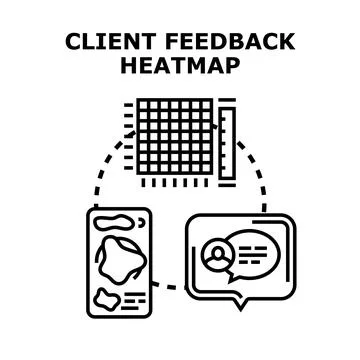 Client feedback data analysis with heatmap concept Stock Illustration