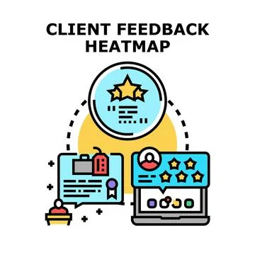 Client feedback heatmap process for customer experience improvement Stock Illustration