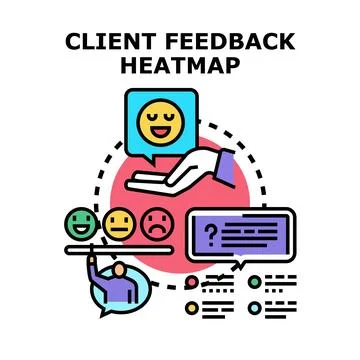 Client feedback heatmap visualizing customer satisfaction data Stock Illustration