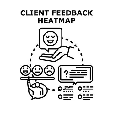 Client feedback heatmap visualizing customer satisfaction data Stock Illustration