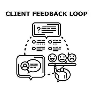 Client feedback loop process collecting user review 库存插图