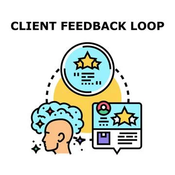 Client feedback loop process improvement concept 스톡 일러스트