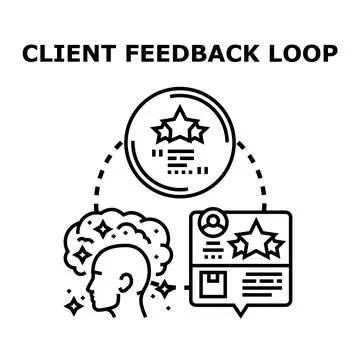 Client feedback loop process improvement concept Stock Illustration