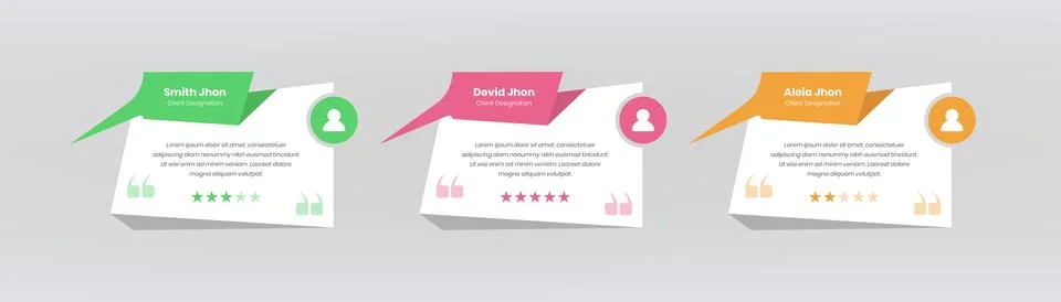 Client feedback or customer rating card with minimalistic abstract shapes f.. Stock Illustration