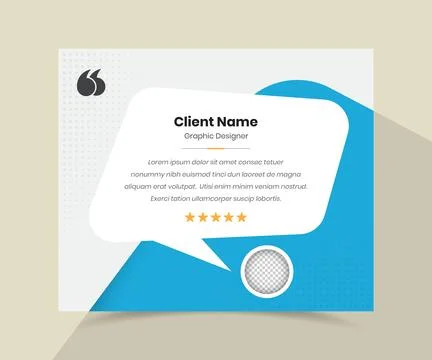 Client feedback or customer review social media testimonial post template Stock Illustration