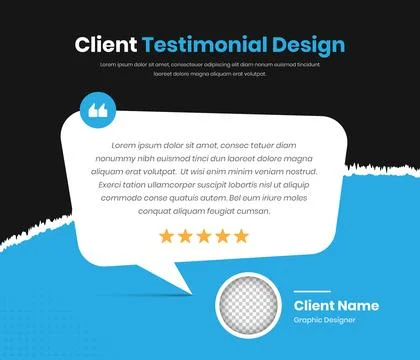 Client feedback or quote presentation social media post template Stock Illustration