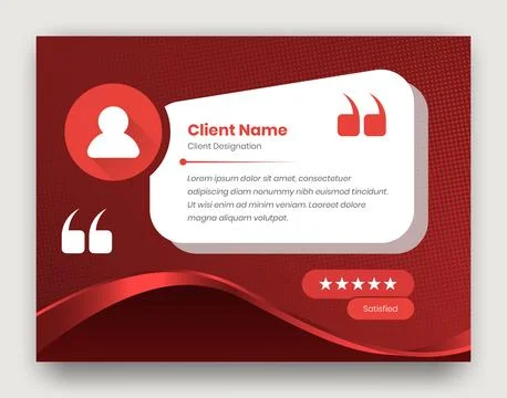 Client feedback presentation dark red social media post and web template desi Illustrazione stock