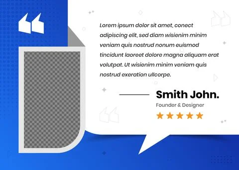 Client feedback, quote, and customer review social media post Illustrazione stock