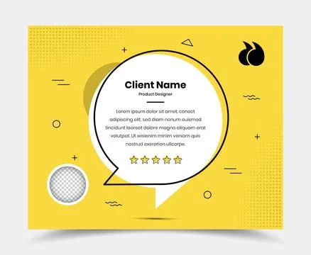 Client feedback social media post template with black stroke bubble 库存插图