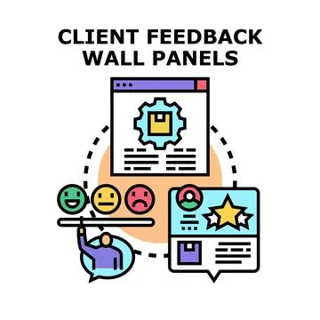 Client feedback wall panels loop Ilustração Stock