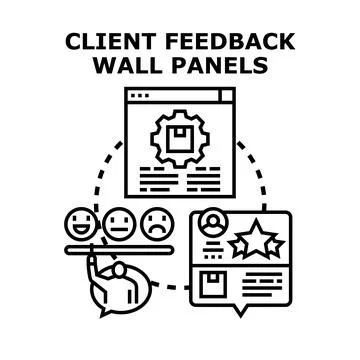 Client feedback wall panels loop Stock Illustration