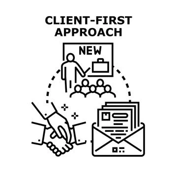 Client first approach for new business development Stock Illustration