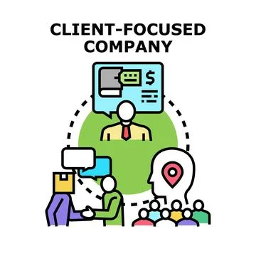 Client focused company developing customer experience strategy Stock Illustration