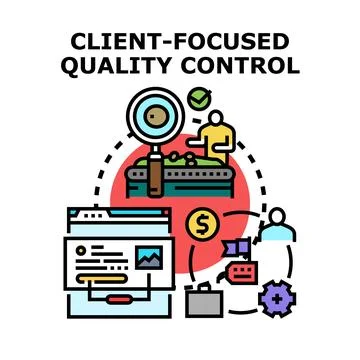 Client focused quality control business process Stock Illustration
