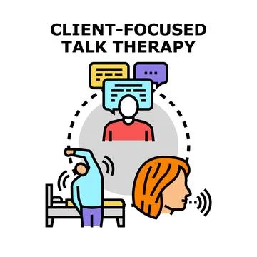 Client focused talk therapy concept illustration Stockillustratie