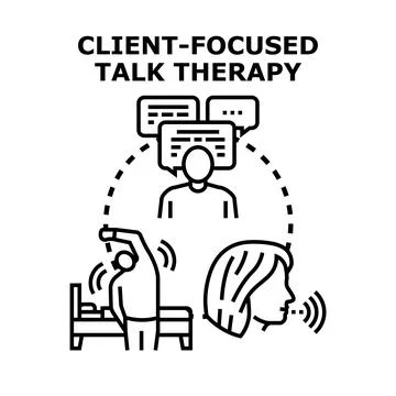 Client focused talk therapy concept illustration Stockillustratie