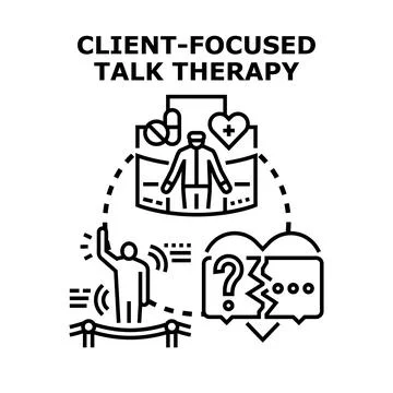 Client focused talk therapy providing psychological support Illustration