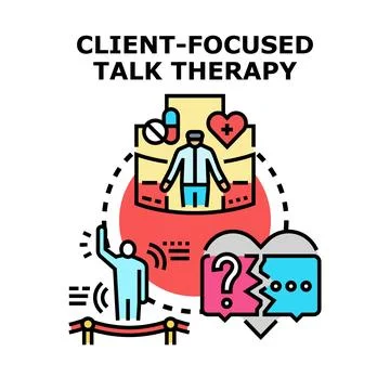 Client focused talk therapy providing psychological support Illustration