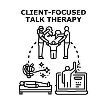 Client focused talk therapy session concept 스톡 일러스트