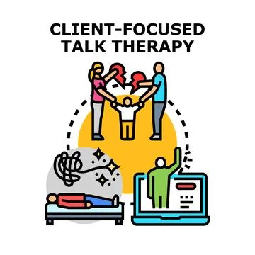 Client focused talk therapy session concept Illustration