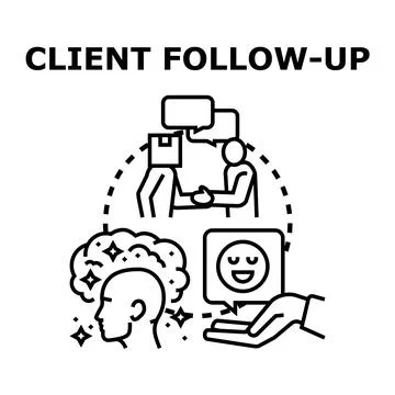 Client follow up for customer service and satisfaction Illustrazione stock