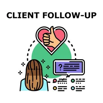 Client follow up for customer service and feedback Stock Illustration