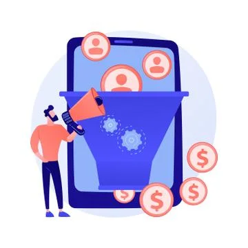 Client funnel vector concept metaphor Stock Illustration