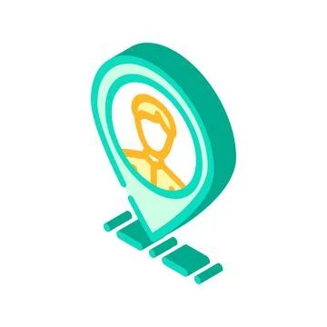 Client geo tag kyc isometric icon vector illustration Illustrazione stock