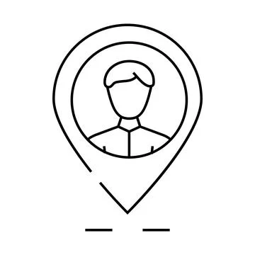 Client geo tag kyc line icon vector illustration Stock Illustration