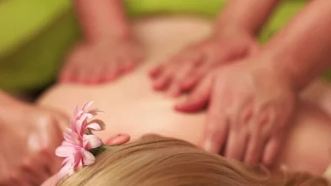 Client Getting Oil Back Massage Stock Footage 73280818
