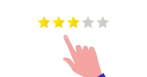 Client gives review, three star rating. concept of customer feedback Video stock 154732355