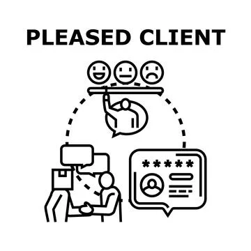 Client giving feedback and a five star rating Stock Illustration