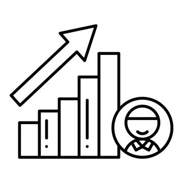 Client Growth Line Icon Stock Illustration