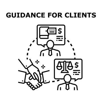 Client guidance and support services concept icon Stock Illustration