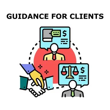 Client guidance and support services concept icon Stock Illustration