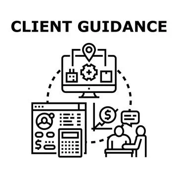 Client guidance offering support and consulting services イラスト素材