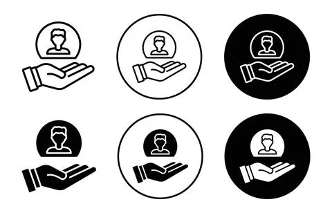 Client icon Outline flat Icon Stock Illustration