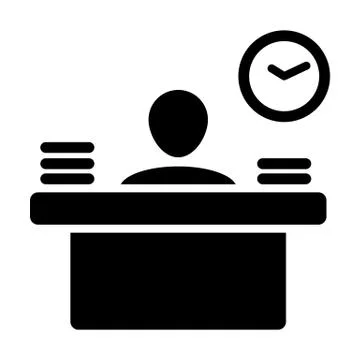 Client icon vector male person avatar symbol with table for consultation Stock Illustration