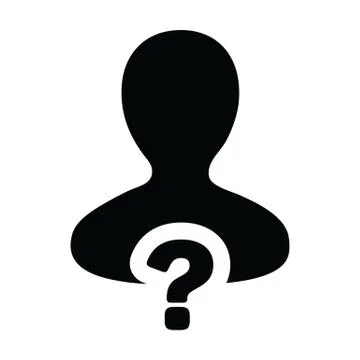 Client icon vector question mark with male user person profile avatar symbol  Stock Illustration