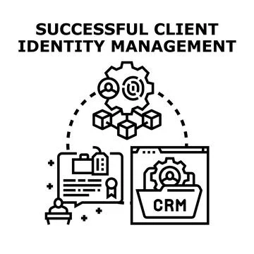 Client identity management concept vector illustration 스톡 일러스트
