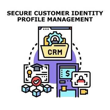 Client identity profile management securing digital data Stock Illustration