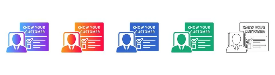 Client Identity Verification Document Icons Stock Illustration