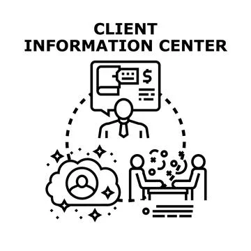 Client information center providing service and support Stock Illustration