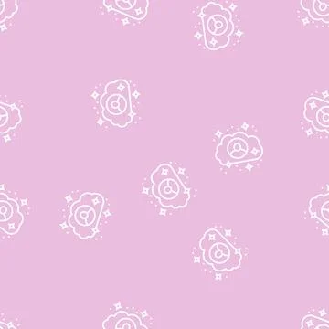 Client information cloud storaging line seamless pattern Stock Illustration