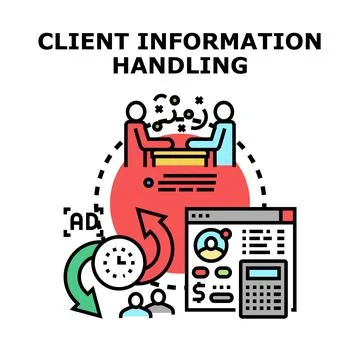 Client information handling process and data management Stock Illustration