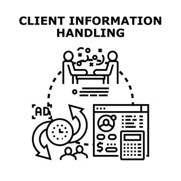 Client information handling process and data management Stock Illustration