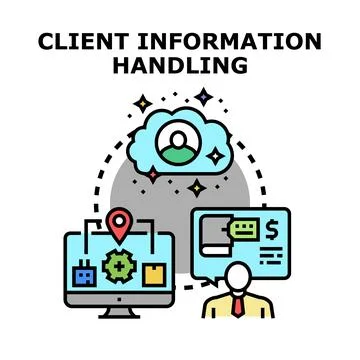 Client information handling processing management concept vector 스톡 일러스트