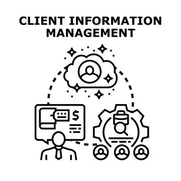 Client information management organizing customer data concept 스톡 일러스트