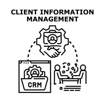 Client information management organizing customer relationship data 스톡 일러스트